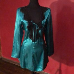 Fredericks of Hollywood green lace nighty